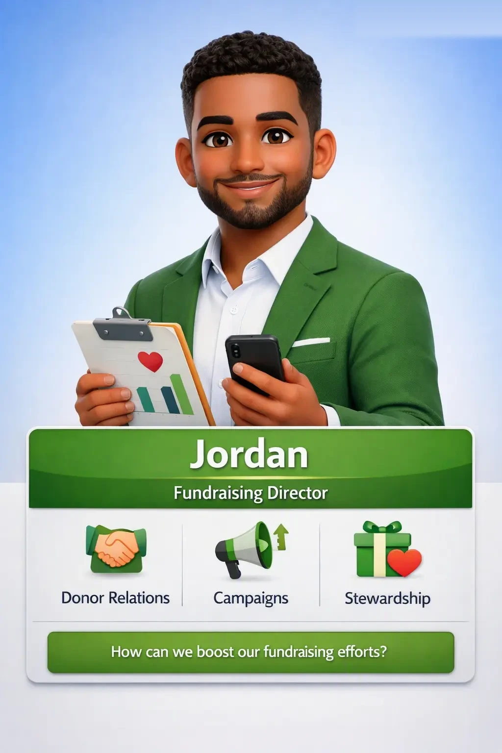 Jordan, Fundraising Director